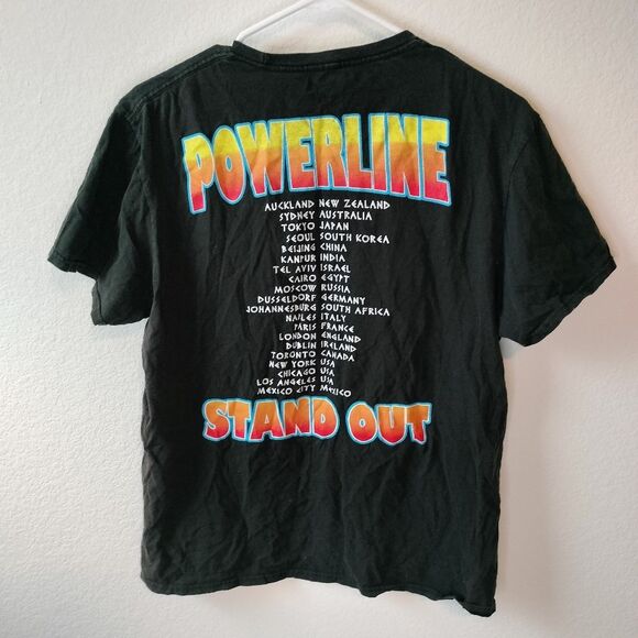 Disney Powerline "Stand Out" Black Tour T-Shirt "A Goofy Movie" Sz L - Picture 3 of 5